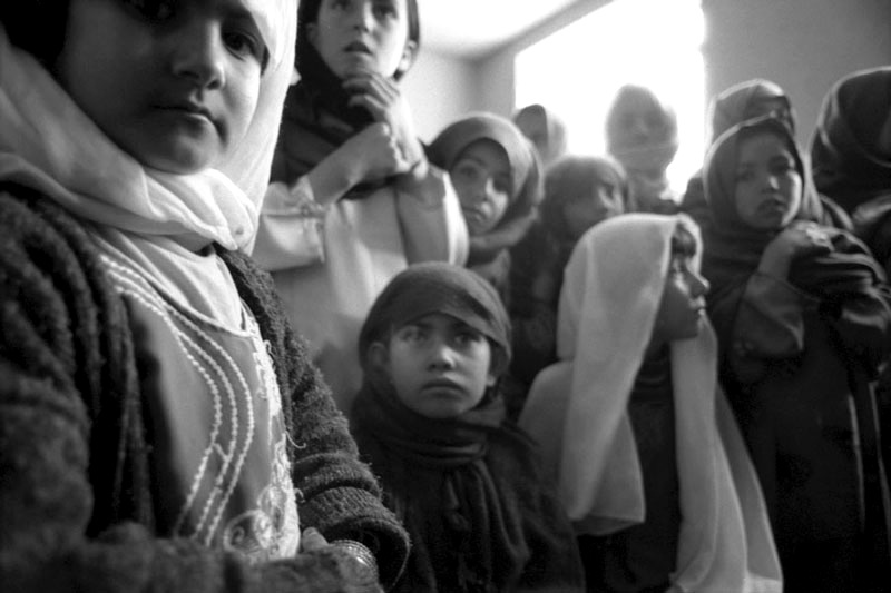Afghan girls at school