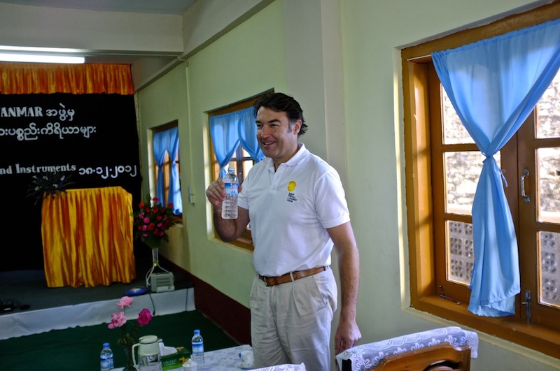 Dr James Muecke following the donation ceremony at Hakha Eye Centre