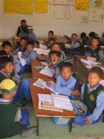 Tibetan school kids in a classroom