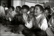 Children at an orphanage in Banda Aceh during the morning class